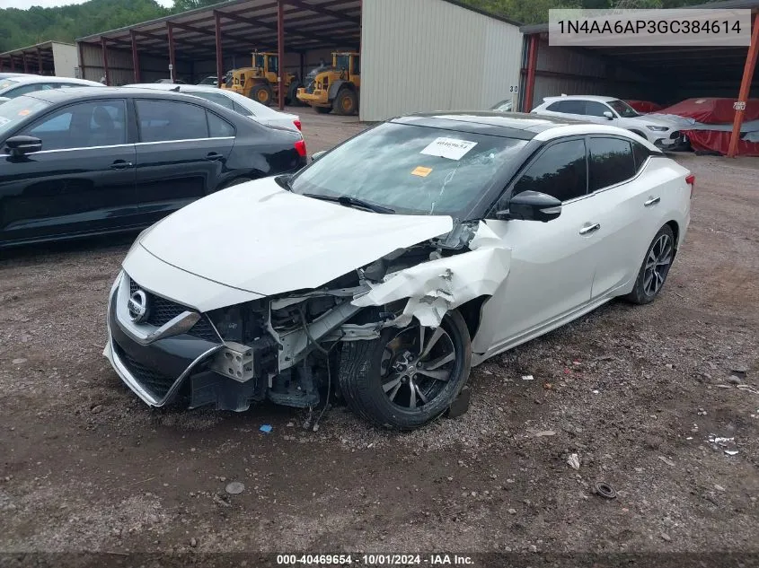 2016 Nissan Maxima 3.5 Platinum VIN: 1N4AA6AP3GC384614 Lot: 40469654