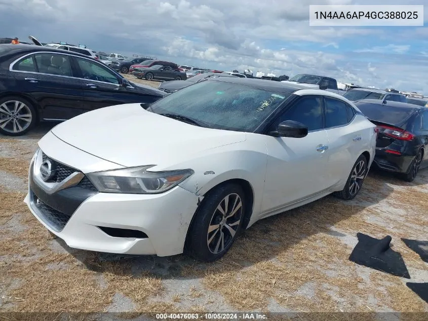 2016 Nissan Maxima 3.5S/Sv/Sl/Sr/Plat VIN: 1N4AA6AP4GC388025 Lot: 40476063