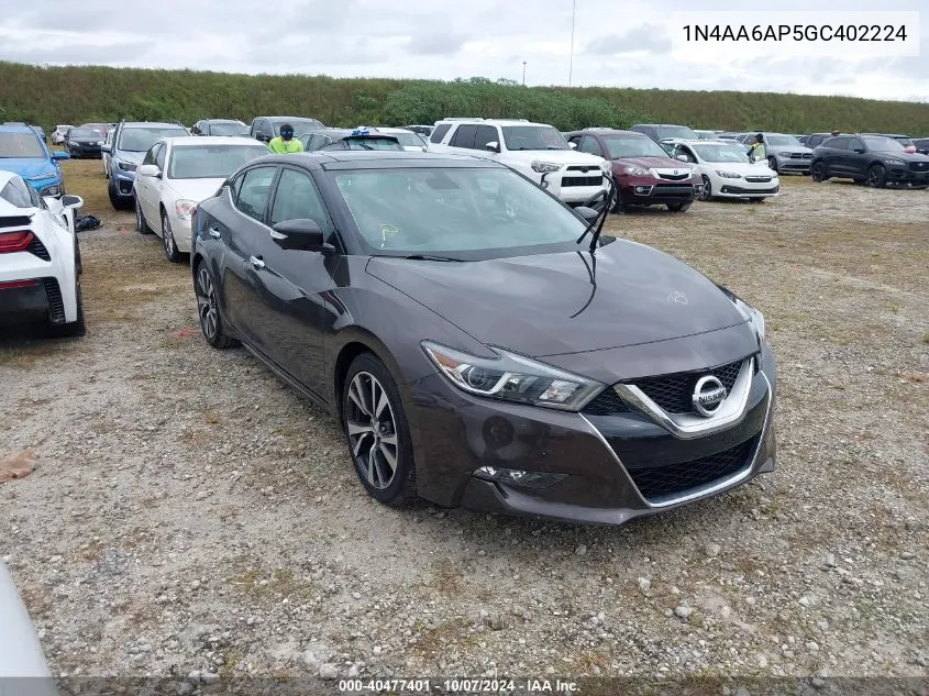 1N4AA6AP5GC402224 2016 Nissan Maxima 3.5S/Sv/Sl/Sr/Plat