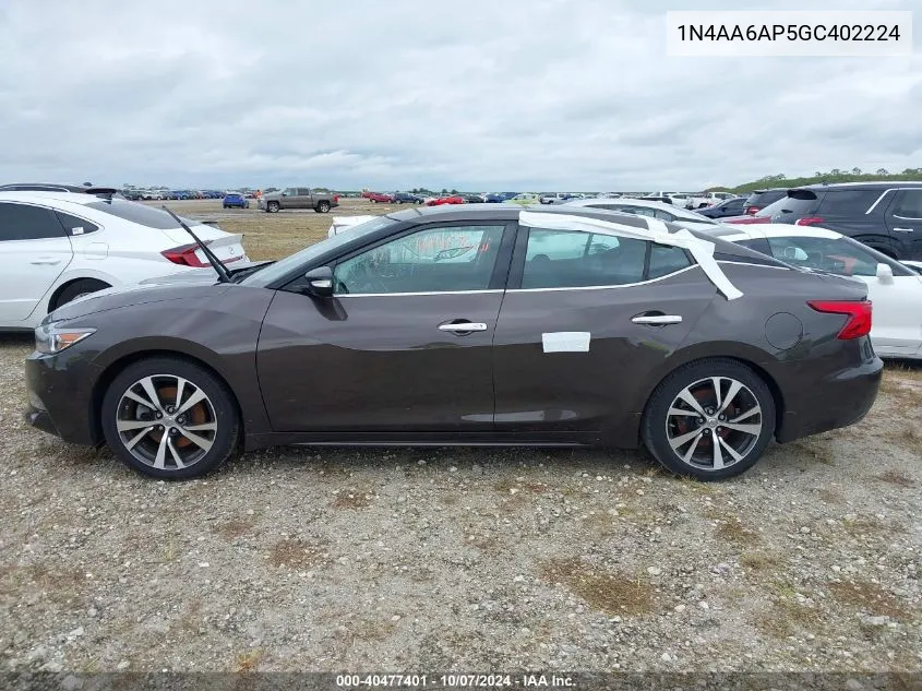 1N4AA6AP5GC402224 2016 Nissan Maxima 3.5S/Sv/Sl/Sr/Plat