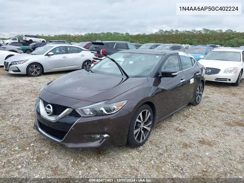 2016 Nissan Maxima 3.5S/Sv/Sl/Sr/Plat VIN: 1N4AA6AP5GC402224 Lot: 40477401