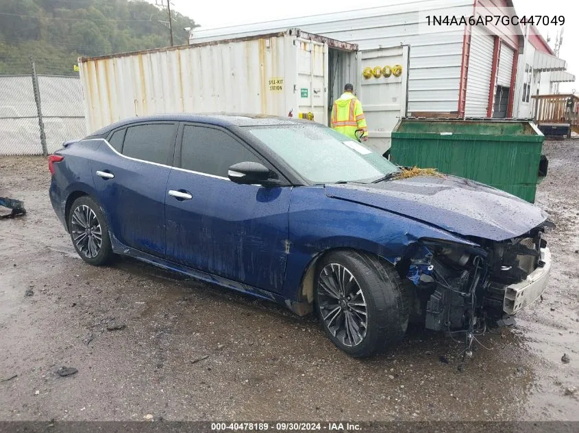 2016 Nissan Maxima 3.5S/Sv/Sl/Sr/Plat VIN: 1N4AA6AP7GC447049 Lot: 40478189