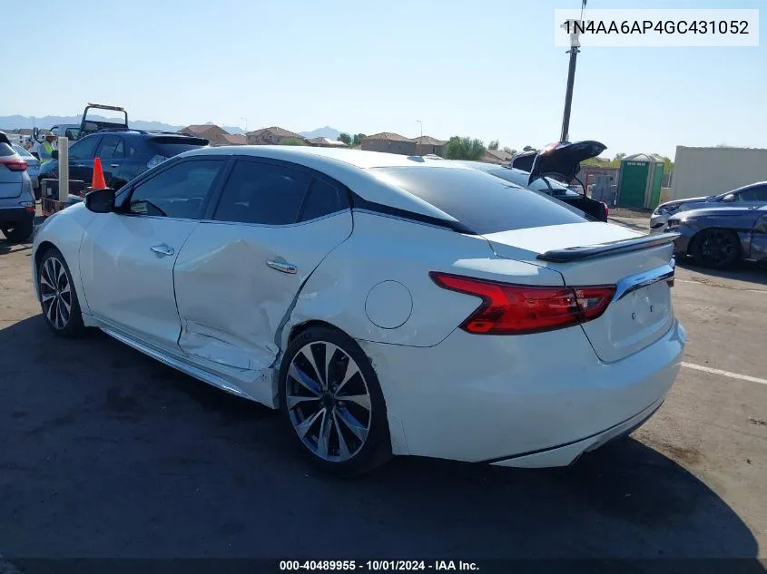 2016 Nissan Maxima 3.5 Sr VIN: 1N4AA6AP4GC431052 Lot: 40489955