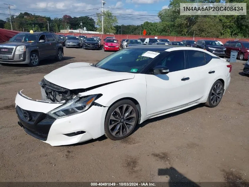 2016 Nissan Maxima 3.5 Sr VIN: 1N4AA6AP2GC408434 Lot: 40491049