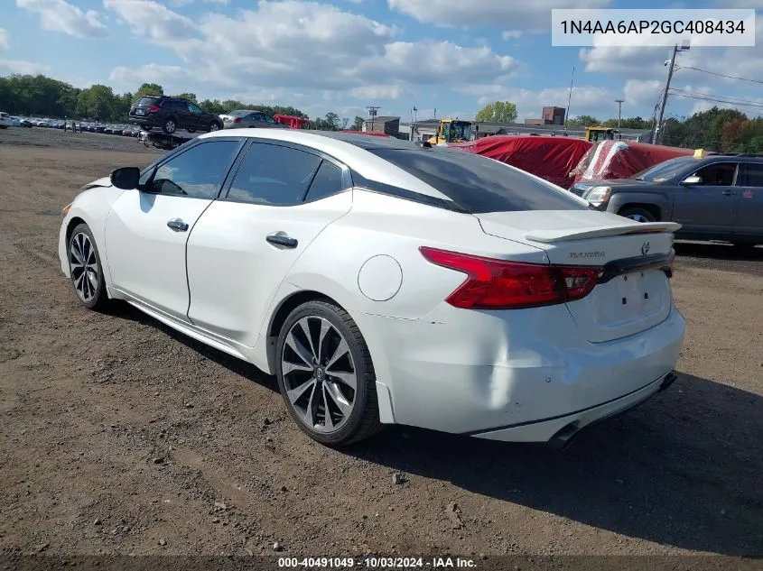 1N4AA6AP2GC408434 2016 Nissan Maxima 3.5 Sr