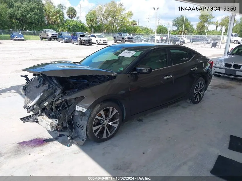 2016 Nissan Maxima 3.5 Platinum/3.5 S/3.5 Sl/3.5 Sr/3.5 Sv VIN: 1N4AA6AP7GC419350 Lot: 40494871