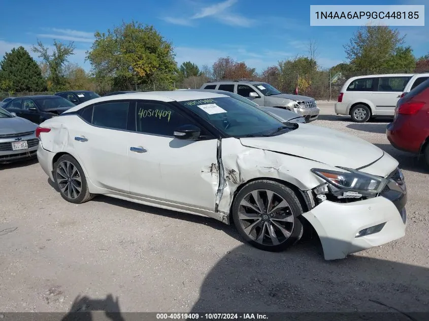 2016 Nissan Maxima 3.5 Sr VIN: 1N4AA6AP9GC448185 Lot: 40519409