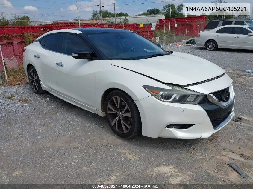 2016 Nissan Maxima 3.5 Platinum VIN: 1N4AA6AP6GC405231 Lot: 40523057