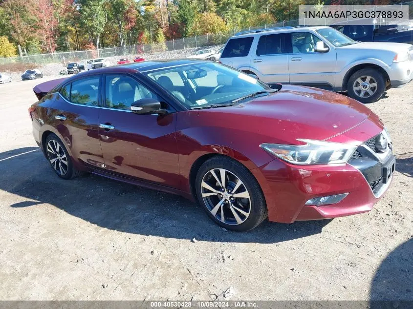 1N4AA6AP3GC378893 2016 Nissan Maxima 3.5S/Sv/Sl/Sr/Plat