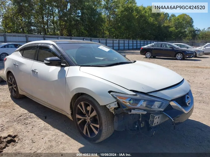 2016 Nissan Maxima 3.5 Sl VIN: 1N4AA6AP9GC424520 Lot: 40531616