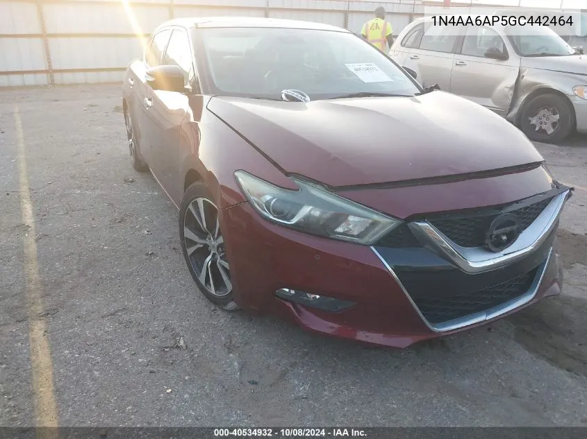 2016 Nissan Maxima 3.5S/Sv/Sl/Sr/Plat VIN: 1N4AA6AP5GC442464 Lot: 40534932