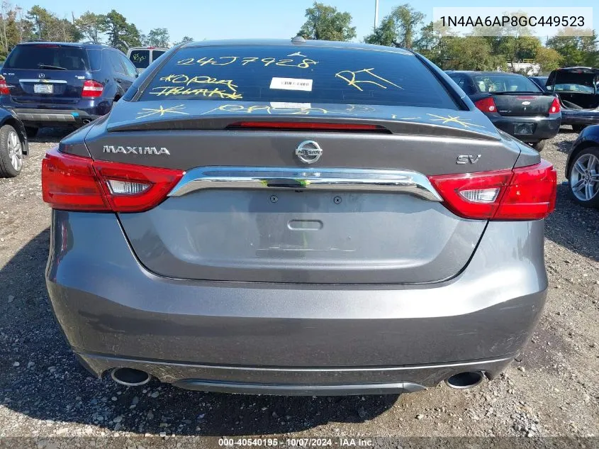 1N4AA6AP8GC449523 2016 Nissan Maxima 3.5 Sv