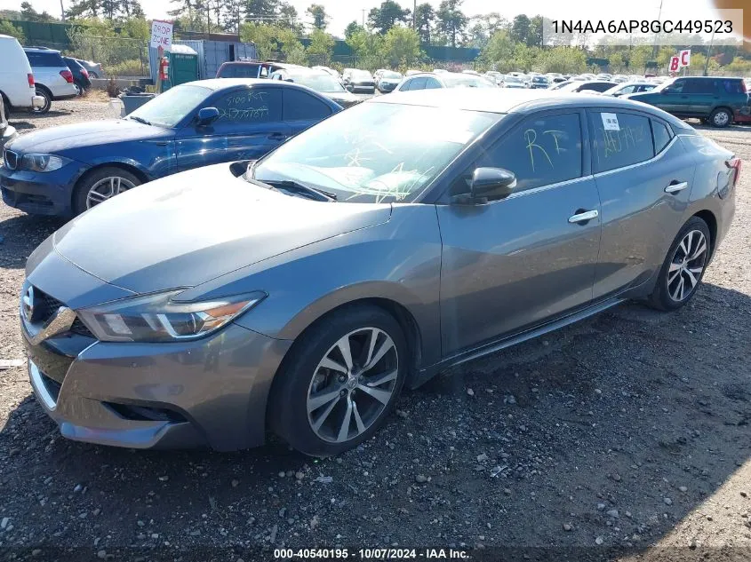 2016 Nissan Maxima 3.5 Sv VIN: 1N4AA6AP8GC449523 Lot: 40540195