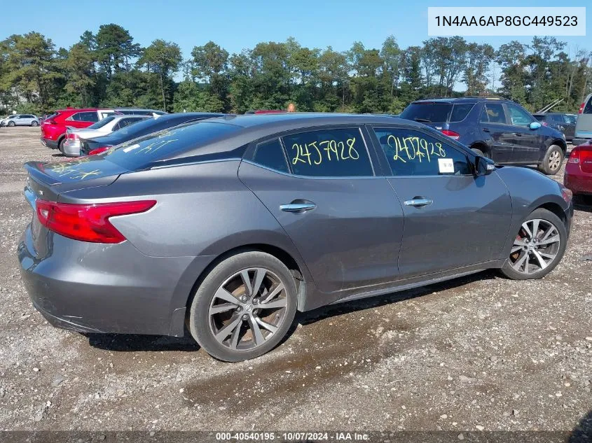 1N4AA6AP8GC449523 2016 Nissan Maxima 3.5 Sv