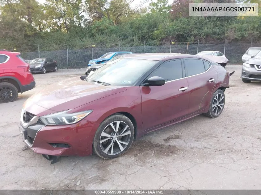 2016 Nissan Maxima 3.5S/Sv/Sl/Sr/Plat VIN: 1N4AA6AP4GC900771 Lot: 40559908