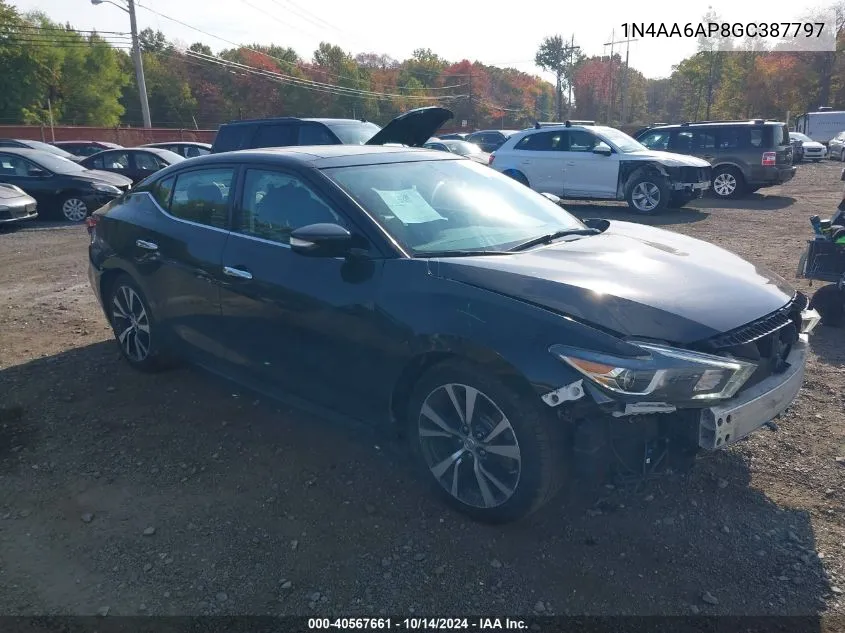 2016 Nissan Maxima 3.5 Sl VIN: 1N4AA6AP8GC387797 Lot: 40567661