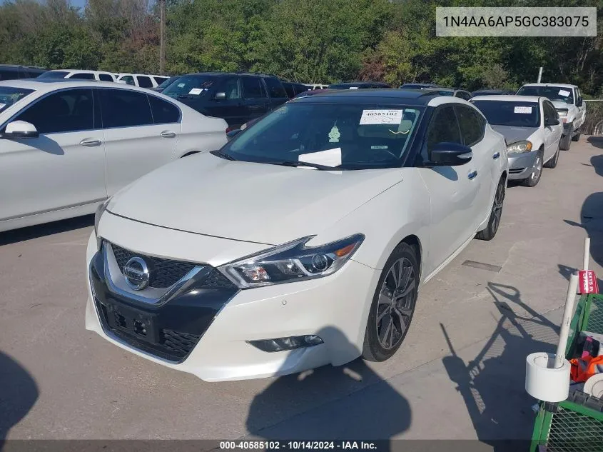 2016 Nissan Maxima 3.5 Sl VIN: 1N4AA6AP5GC383075 Lot: 40585102