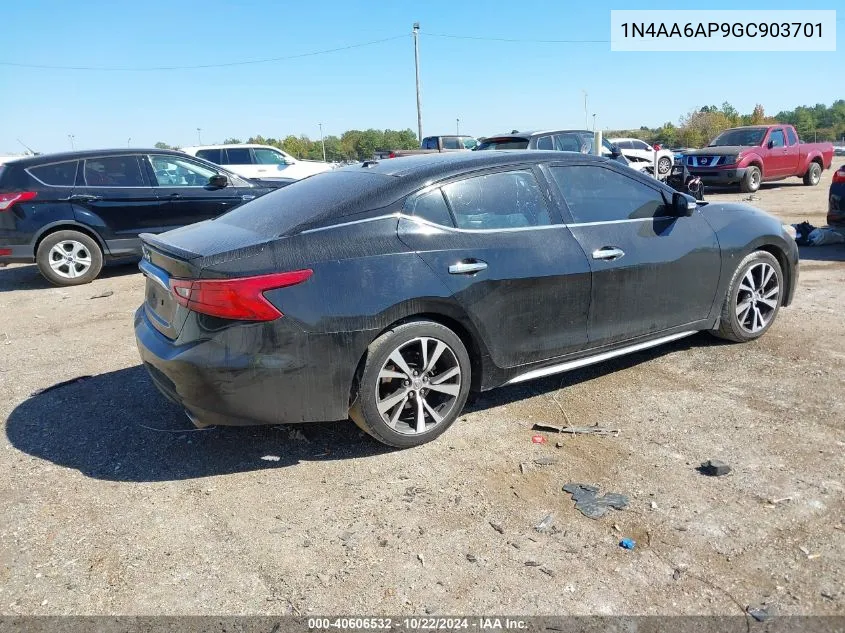 2016 Nissan Maxima 3.5 Platinum VIN: 1N4AA6AP9GC903701 Lot: 40606532