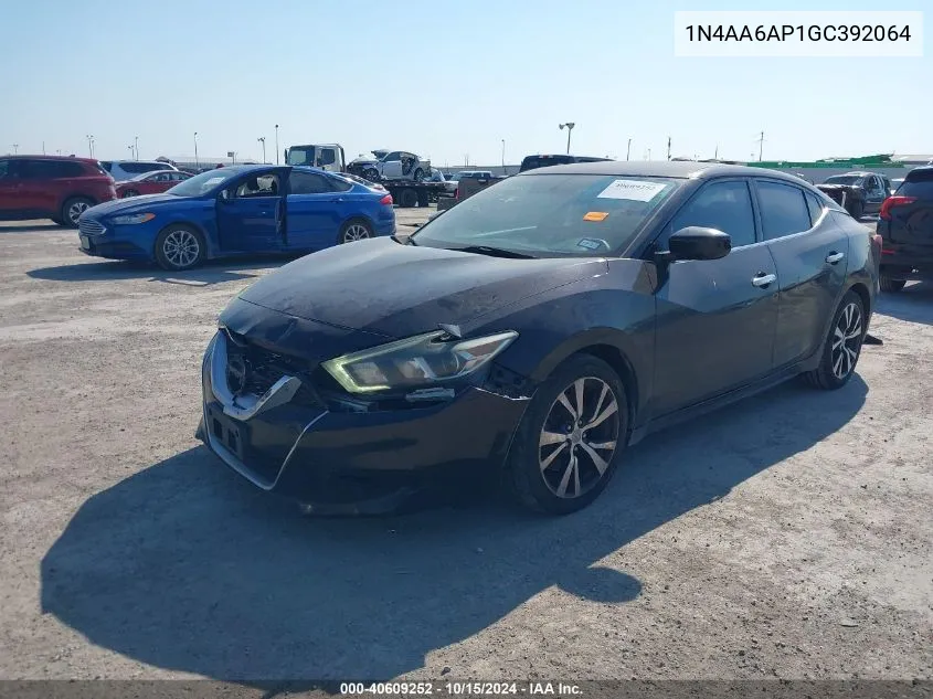 2016 Nissan Maxima 3.5 S VIN: 1N4AA6AP1GC392064 Lot: 40609252