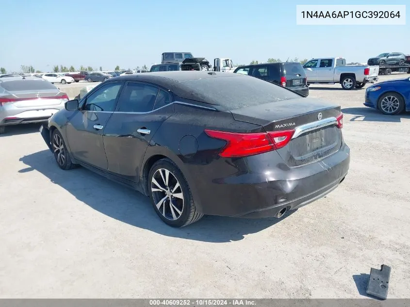 2016 Nissan Maxima 3.5 S VIN: 1N4AA6AP1GC392064 Lot: 40609252