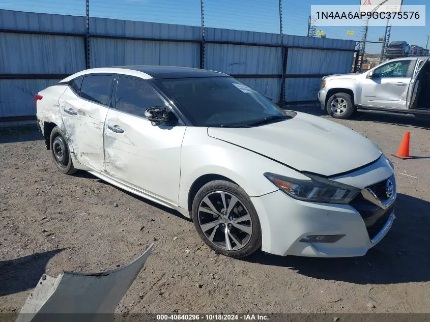 2016 Nissan Maxima 3.5 Sl VIN: 1N4AA6AP9GC375576 Lot: 40640296