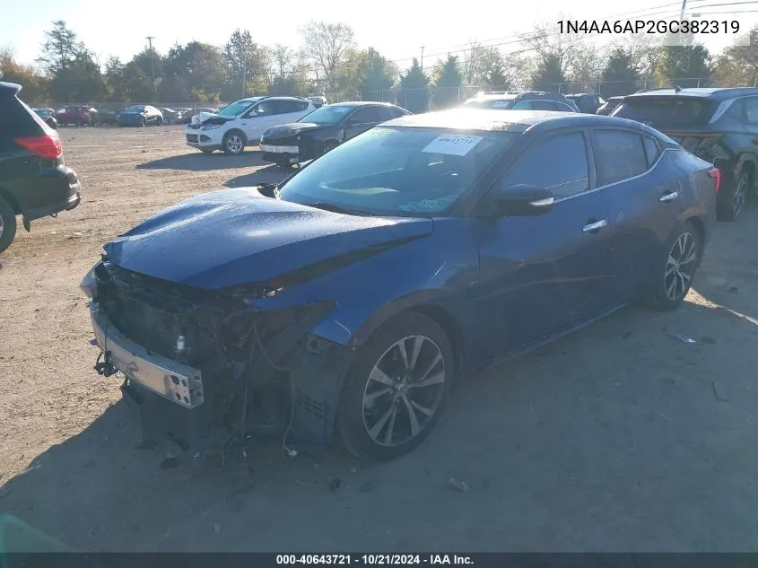 2016 Nissan Maxima 3.5S/Sv/Sl/Sr/Plat VIN: 1N4AA6AP2GC382319 Lot: 40643721