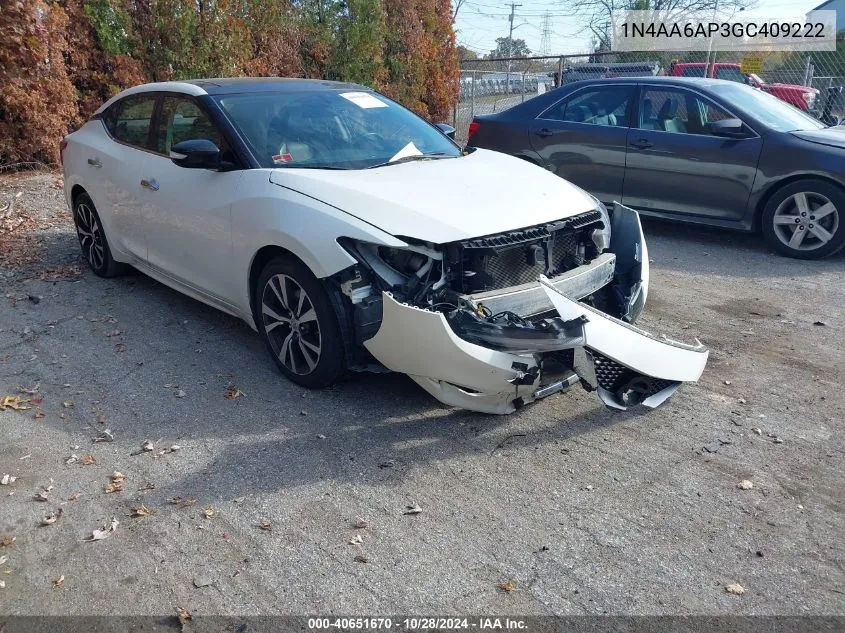 2016 Nissan Maxima 3.5 Sl VIN: 1N4AA6AP3GC409222 Lot: 40651670