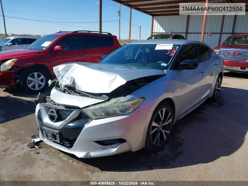 2016 Nissan Maxima 3.5 Platinum/3.5 S/3.5 Sl/3.5 Sr/3.5 Sv VIN: 1N4AA6AP6GC412504 Lot: 40658625