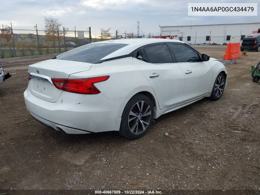 2016 Nissan Maxima 3.5 S VIN: 1N4AA6AP0GC434479 Lot: 40667009