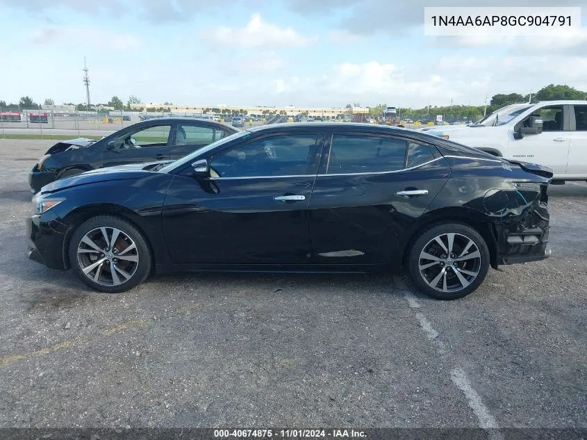 2016 Nissan Maxima 3.5 Sv VIN: 1N4AA6AP8GC904791 Lot: 40674875