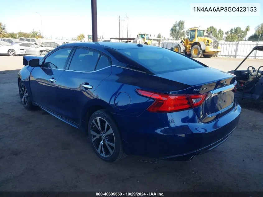 2016 Nissan Maxima 3.5 S VIN: 1N4AA6AP3GC423153 Lot: 40695559