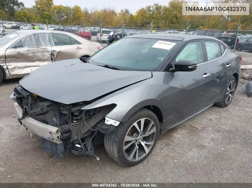 2016 Nissan Maxima 3.5 Sl VIN: 1N4AA6AP1GC432370 Lot: 40704363