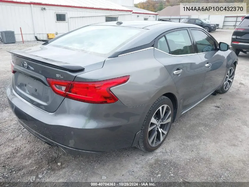 2016 Nissan Maxima 3.5 Sl VIN: 1N4AA6AP1GC432370 Lot: 40704363