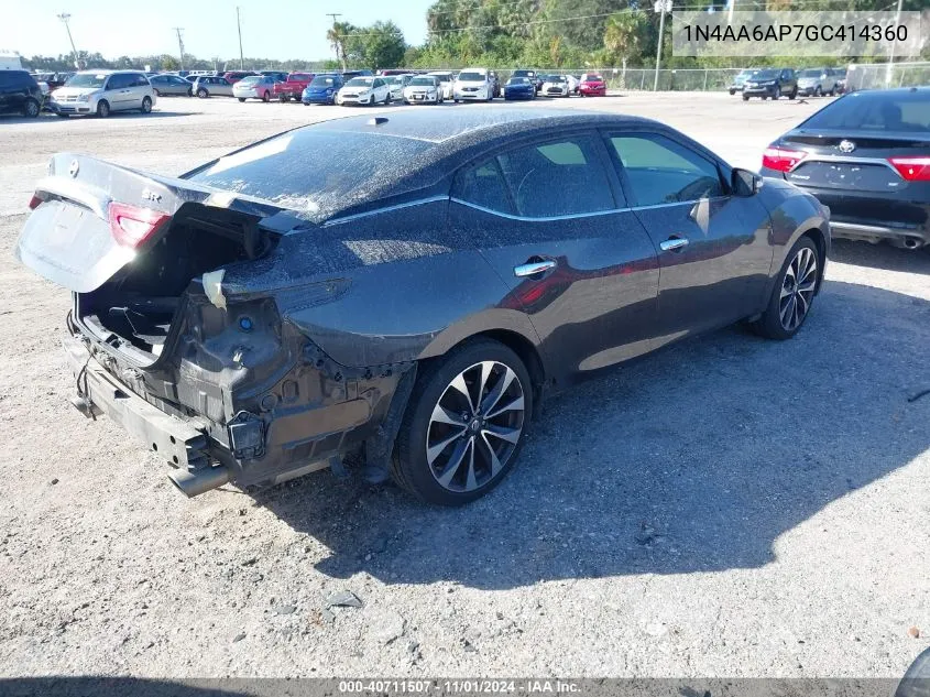 2016 Nissan Maxima 3.5 Sr VIN: 1N4AA6AP7GC414360 Lot: 40711507