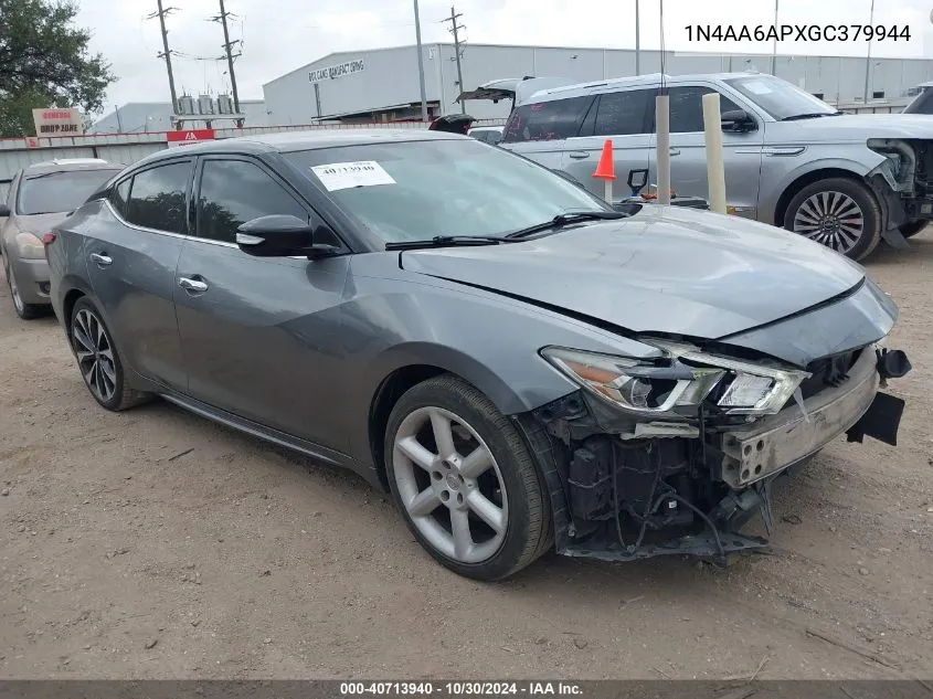 2016 Nissan Maxima 3.5 Sr VIN: 1N4AA6APXGC379944 Lot: 40713940