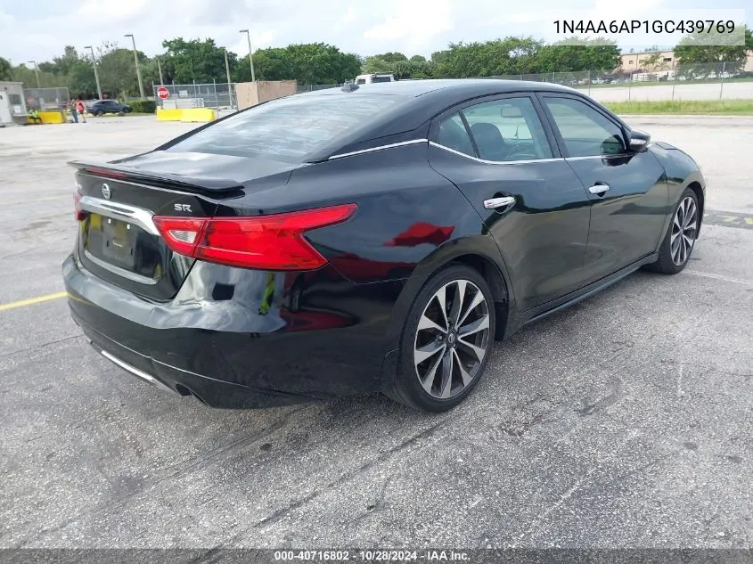 2016 Nissan Maxima 3.5S/Sv/Sl/Sr/Plat VIN: 1N4AA6AP1GC439769 Lot: 40716802