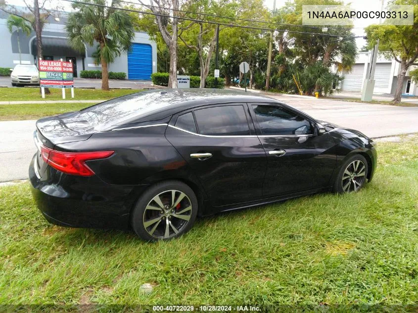 2016 Nissan Maxima 3.5 Sv VIN: 1N4AA6AP0GC903313 Lot: 40722029