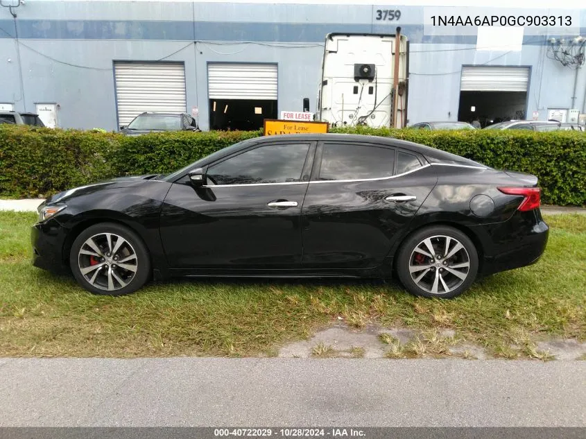 2016 Nissan Maxima 3.5 Sv VIN: 1N4AA6AP0GC903313 Lot: 40722029