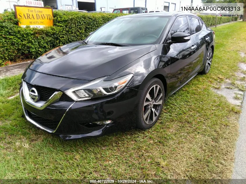 2016 Nissan Maxima 3.5 Sv VIN: 1N4AA6AP0GC903313 Lot: 40722029