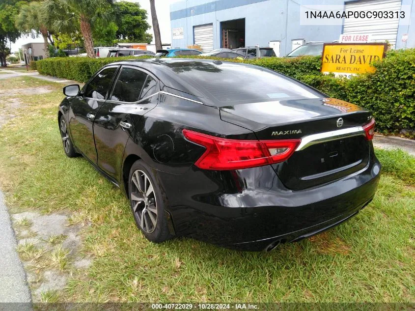 2016 Nissan Maxima 3.5 Sv VIN: 1N4AA6AP0GC903313 Lot: 40722029