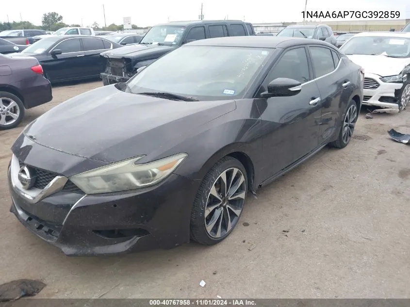 2016 Nissan Maxima 3.5 Sr VIN: 1N4AA6AP7GC392859 Lot: 40767958