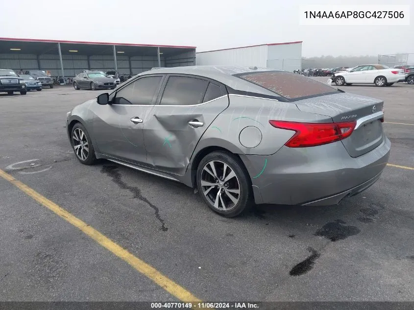 2016 Nissan Maxima 3.5 Sv VIN: 1N4AA6AP8GC427506 Lot: 40770149