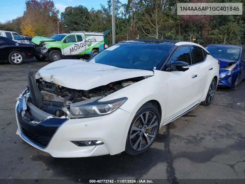 2016 Nissan Maxima 3.5 Platinum VIN: 1N4AA6AP1GC401846 Lot: 40772742