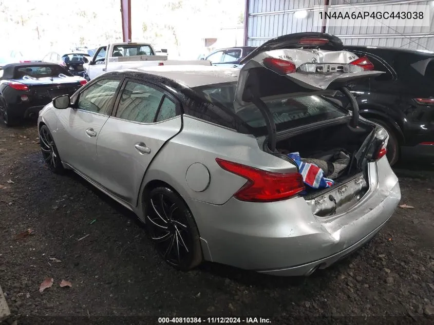 1N4AA6AP4GC443038 2016 Nissan Maxima 3.5 Platinum/3.5 S/3.5 Sl/3.5 Sr/3.5 Sv