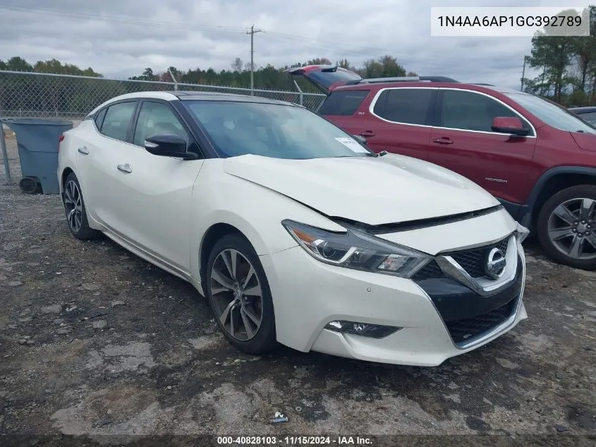 2016 Nissan Maxima 3.5 Sl VIN: 1N4AA6AP1GC392789 Lot: 40828103