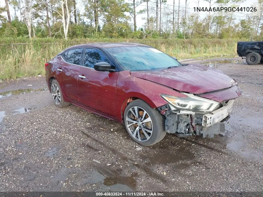 2016 Nissan Maxima 3.5 Platinum/3.5 S/3.5 Sl/3.5 Sr/3.5 Sv VIN: 1N4AA6AP9GC441026 Lot: 40833524