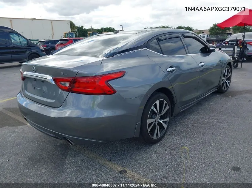 2016 Nissan Maxima 3.5 Sl VIN: 1N4AA6APXGC379071 Lot: 40840387