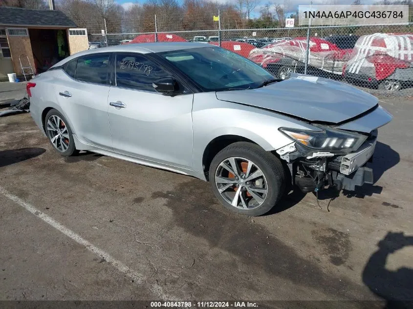 2016 Nissan Maxima 3.5 Sv VIN: 1N4AA6AP4GC436784 Lot: 40843798