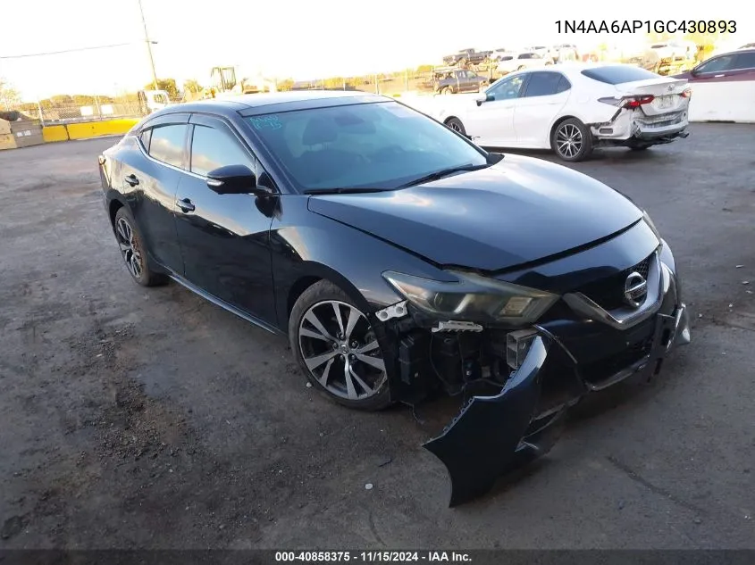 2016 Nissan Maxima 3.5 Platinum VIN: 1N4AA6AP1GC430893 Lot: 40858375