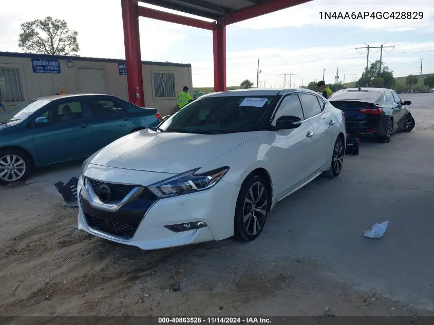 2016 Nissan Maxima 3.5 Sv VIN: 1N4AA6AP4GC428829 Lot: 40863528